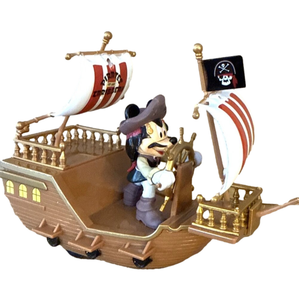 DISNEY'S PIRATES OF THE CARIBBEAN MICKEY MOUSE PIRATE SHIP PULLBACK TOY